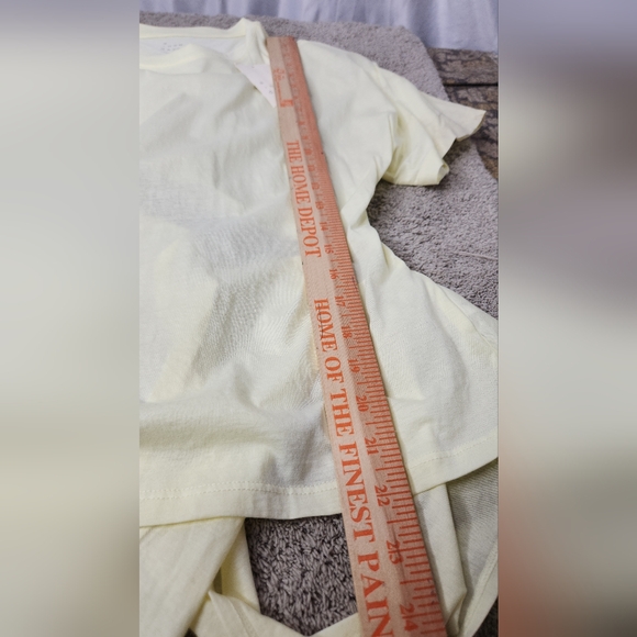 Women's Short Sleeve Bow T-Shirt - A New Day Yellow S - Picture 9 of 10